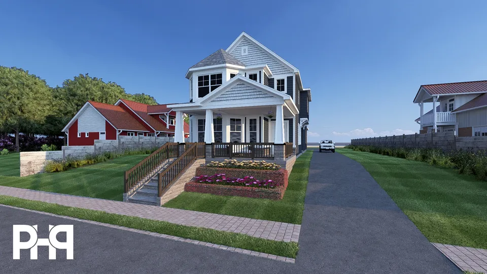 The Morel house plan, exterior view 2
